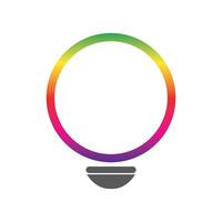 a rainbow light bulb with a white background vector