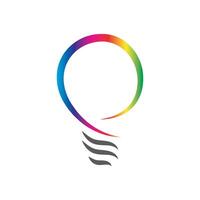 a close up of a rainbow colored light bulb with a wave coming out of it vector