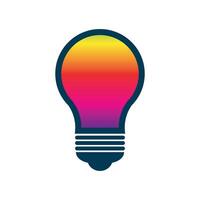 Loga colorful light bulb with a rainbow inside on a white background vector