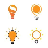 a set of four different colored light bulbs with different shapes vector