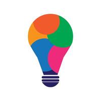 a colorful light bulb with a white background, colorful ideas vector