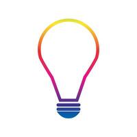 a rainbow light bulb with a white background vector