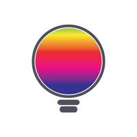 a close up of a light bulb with a rainbow colored light, vector