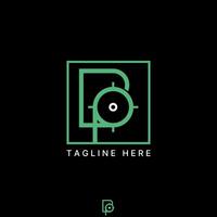 Logo design graphic concept creative premium stock image graphic initial BP or PB font connected with target focus. Related monogram typography vector