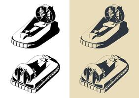 Army hovercraft illustrations vector