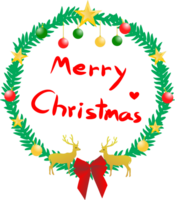 Round shape Merry Christmas element png