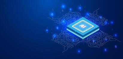 Artificial intelligence isometric with circuit board technology futuristic. editable vector