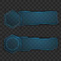 Futuristic interface or technology box blue isolated. Sci-Filower third editable vector