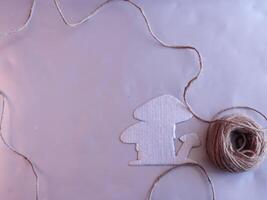 Silver paper cut art on silver background about hobby craft copy space photo