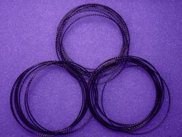 Dark purple circle wire pattern for abstract mysterious background. photo