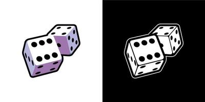 Set of gaming dice concept in different styles. vector