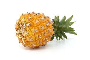 Fresh Ripe Pineapple on White Background Isolated Closeup photo