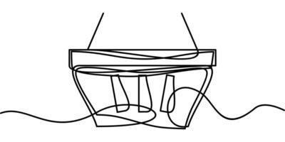 continuous line drawing of shopping cart symbol. business concept abstract line art illustration vector