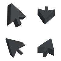 arrows pointing set icon vector