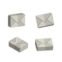 3d envelopes icon set vector