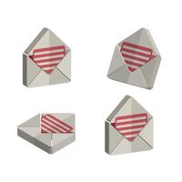 3d envelopes icon set vector