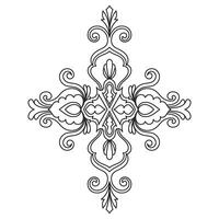 Mandala flower for decorating fabric patterns, coloring book vector