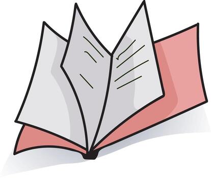An open book with a page open vector