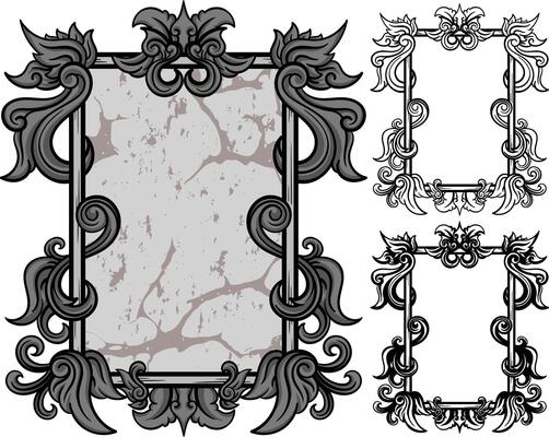square frame with black and white