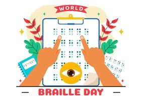 Inclusive Communication Design for World Braille Day Using Braille Alphabets vector