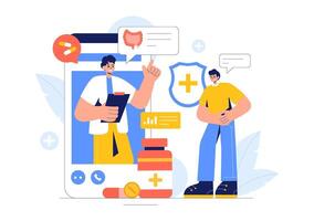 Wearable Device for Remote Health Monitoring Illustration in Flat Design vector