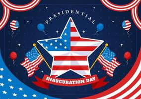 USA Inauguration Day Design with Washington D.C. and National Flag Background vector