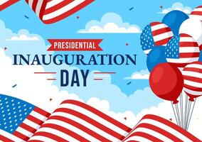 January 20 Inauguration Day Design Featuring Washington D.C. and Flag Elements vector