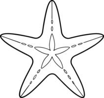 Starfish art and line art illustration design. Starfish outline doodle drawing, isolated on white background. vector