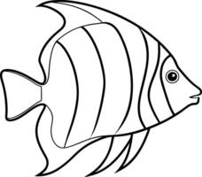 Freshwater Angelfish Outline Art Illustration and line art design. A graceful angelfish linear, perfect for diverse graphic projects. Icon and Logo. vector