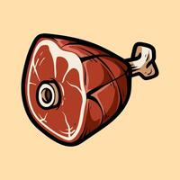 sliced beef steak isolated colored drawing line art style sketch classic vintage design illustration vector