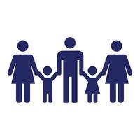 Flat style family icon EPS10. Family pictogram isolated on white. Cute Family icon illustration. Abstract illustration of simple icon in flat style. Graphic design element vector