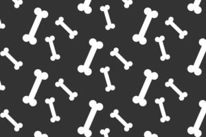 White bones on black background. Halloween background. pattern. Flat style illustration vector