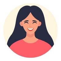 Portrait of a dark-haired woman. Female avatars. illustration in a flat style vector