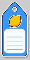 Cartoon lemon. Notebook label. Note label. stickers vector