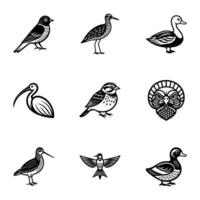 A glyph style icon of bald eagle head vector