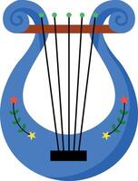 A flat illustration of lyre instrument vector