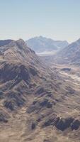 An aerial view of a mountain range in the desert video