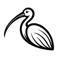 A solid icon of white ibis bird vector