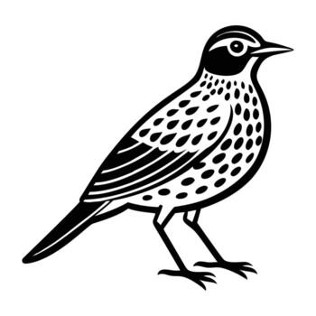 un glifo estilo icono de oriental alondra vector