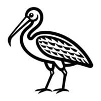 An icon of roseate spoonbill in solid style vector