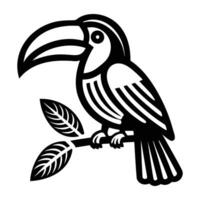 Toucan bird icon in filled style vector