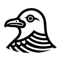 A black and white bird head with a striped pattern vector