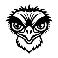 Emu face icon in filled style vector
