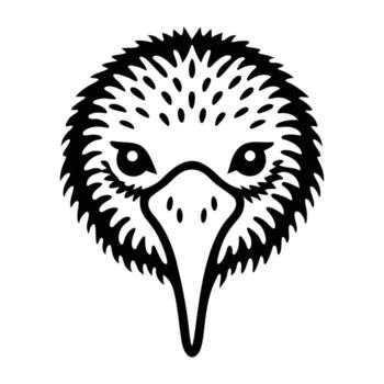 un lleno estilo icono de kivi cabeza vector