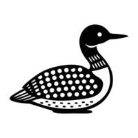 An icon of common loon in solid style vector