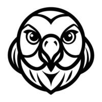 A glyph style icon of bird head vector