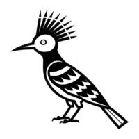 A solid icon of eurasian hoopoe vector