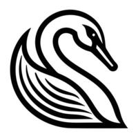 A filled style icon of mute swan vector
