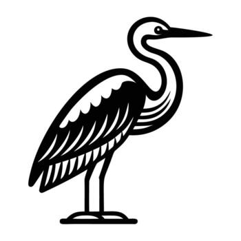 un glifo estilo icono de genial garceta vector