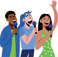 A flat illustration depicting backing vocalists vector